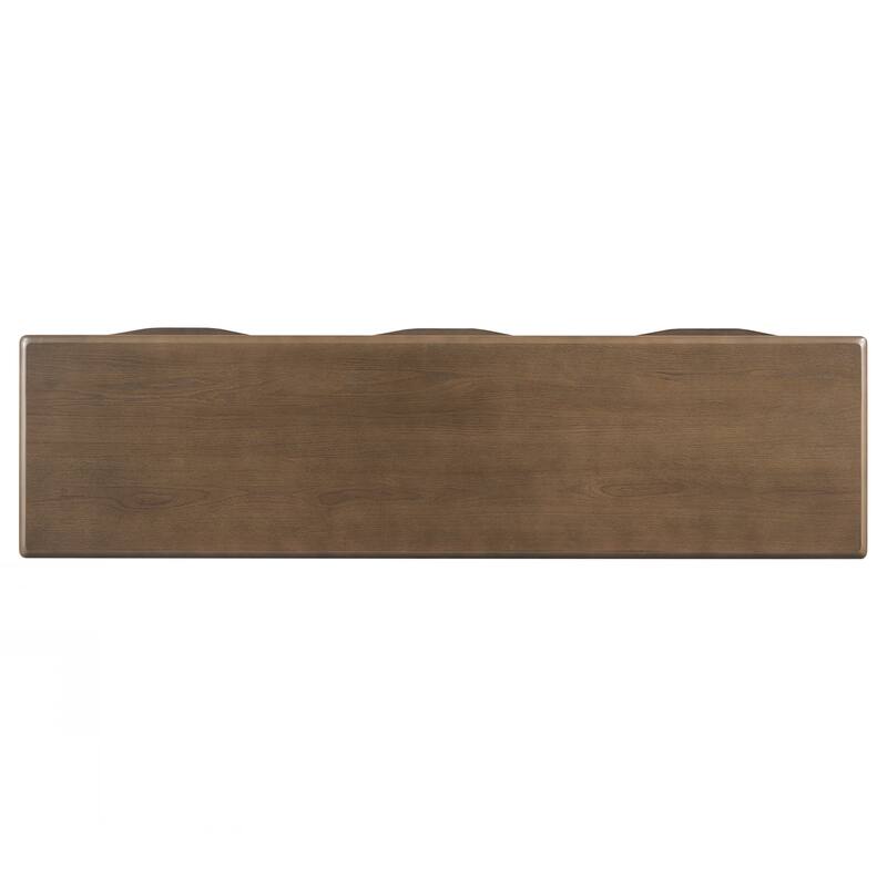 Elegant Console Table with Oak Veneer,Light Luxury Entryway Table with 3 Drawers