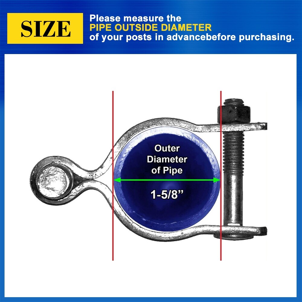 1-5/8 in. Chain Link Fence Gate Post Hinge,Set of 2 - 2 Pack