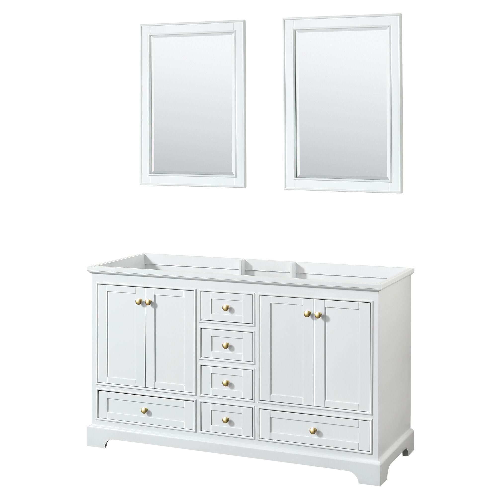 Wyndham Collection Deborah 59-1/4" Free Standing Double Wood Vanity