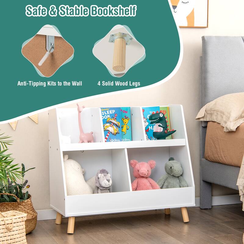 Costway 5-Cube Kids Bookshelf and Toy Organizer Wooden Storage - See Details