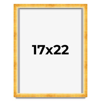 17x22 Shadow Box Frame Gold | 1.625 Inches Deep Real Wood Traditional