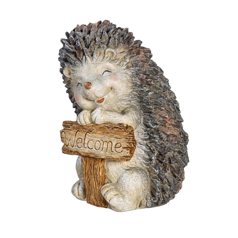 7" Resin Welcoming Hedgehog Statue