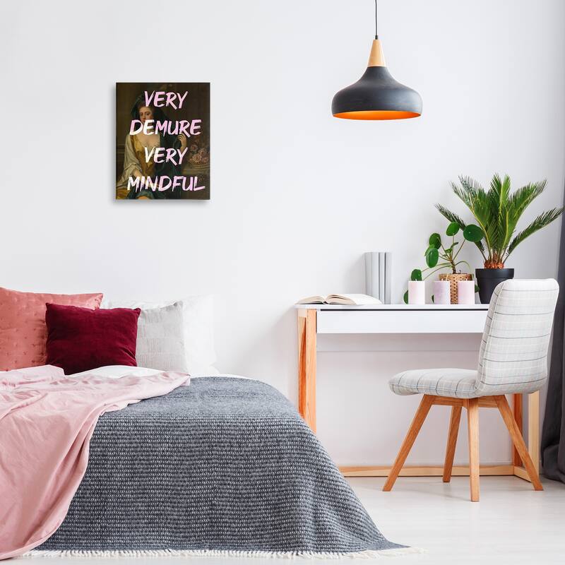 Stupell Very Demure & Mindful Classic Canvas Wall Art Design By Lil' Rue