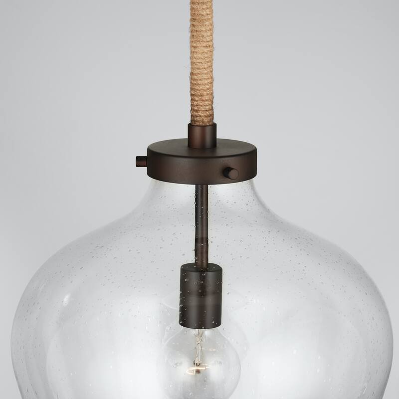 Boland 1-light Hanging Pendant w/ Clear Seeded Glass