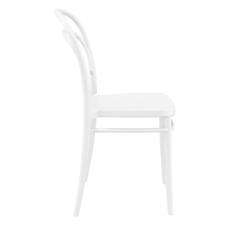 33.5" White Patio Armless Stackable Dining Chair