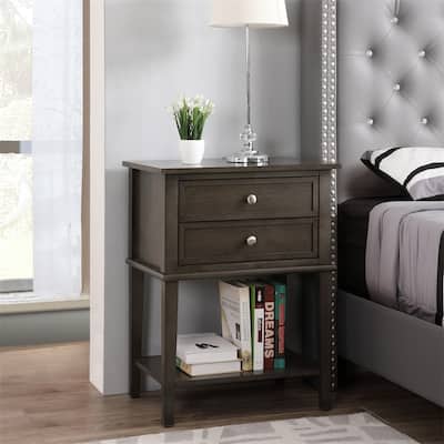Wood Nightstand with Drawer