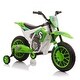 preview thumbnail 1 of 47, Kids 12V Electric Motorcycle Ride-On Toy with Training Wheels and Safe Start for Ages 3-6. Green