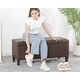 preview thumbnail 34 of 33, Adeco Velvet Storage Ottoman Bench Rectangular Footstool Lift Top