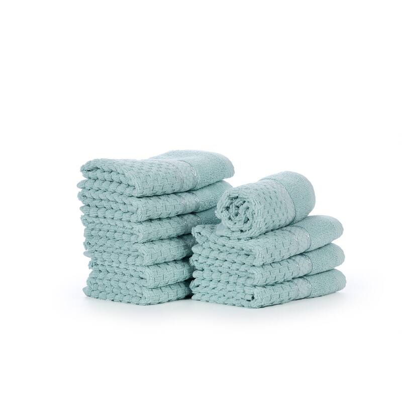 Popcorn Textured Cotton Washcloths 12 x 12 inch by Ample Decor - 10 Pcs