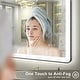 preview thumbnail 5 of 36, KIOTEE Rectangular Framed Front & Back LED Lighted Anti-Fog Tempered Glass Bathroom Vanity Mirror with ETL and 3-Year Warranty