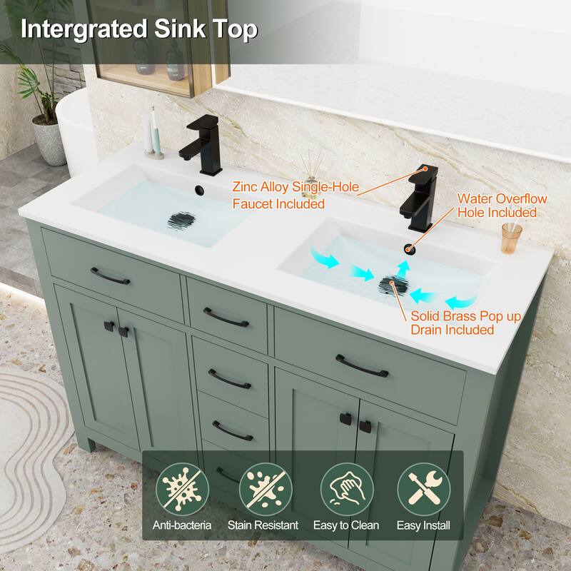 Modern Bathroom Vanity with Sink & Faucet Storage Cabinet Set