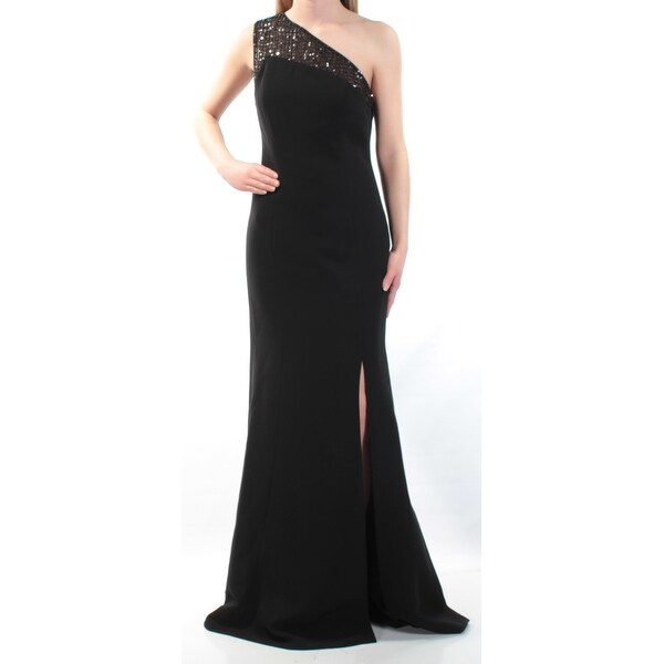 calvin klein black sequin gown