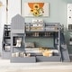 preview thumbnail 2 of 64, Full over Full Castle Bunk Bed with Drawers, Shelves and Slide, Gray