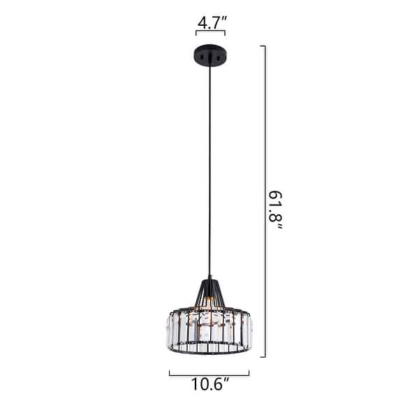 Maxax 1 - Light Single Drum Pendant with Crystal Accents