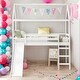preview thumbnail 2 of 40, Twin Loft Bed House Bed With Slide,Solid Construction for Home