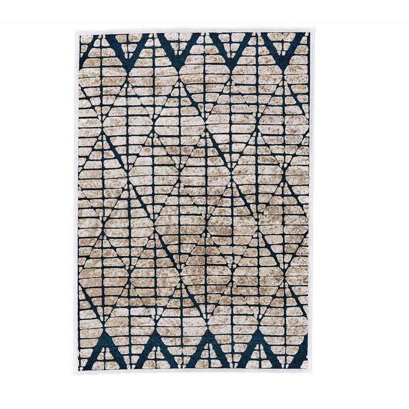 Qazi Textured Lustrous Area Rug, Diamonds, Teal Green/White
