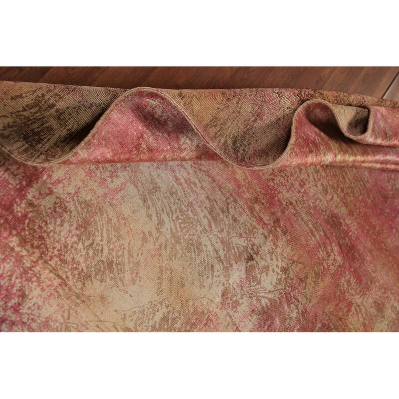 Contemporary Indian Area Rug Hand-Knotted Abstract Wool Carpet - 5'6"x 7'9"