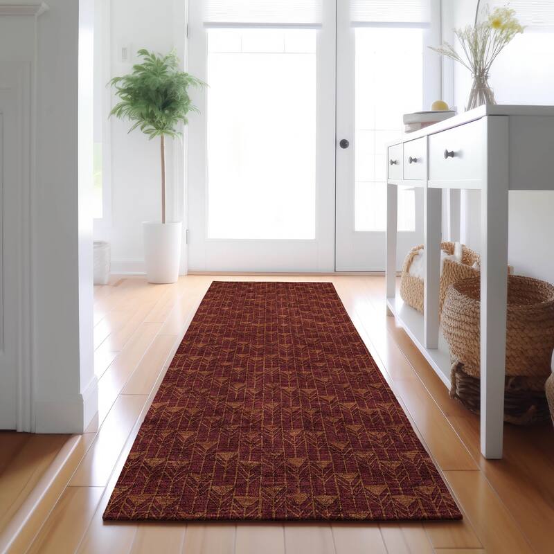 Premium Washable Super Soft Boho Moroccan Modern Mayfield Rug - Burgundy - 2' 3" x 7' 6" - Runner