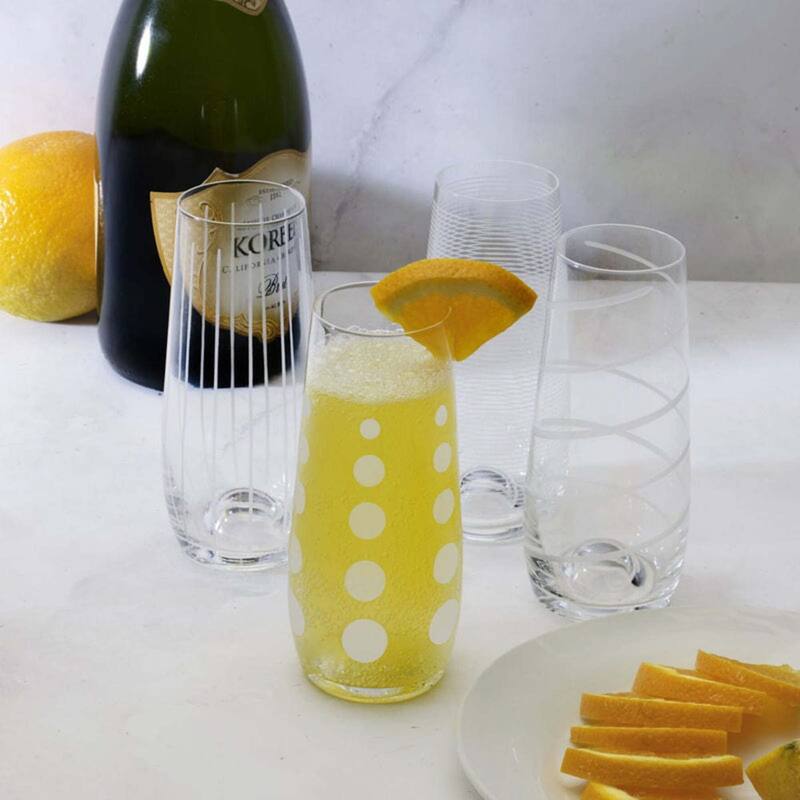 Mikasa Set of 4 Cheers Stemless Flutes - 7.5 Oz