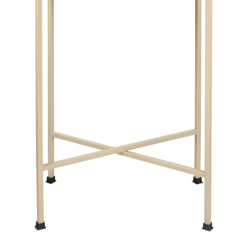 Sterling 26.25" Industrial Metal Foldable End & Side Table w/ Mirrored Tray Top, By JONATHAN Y