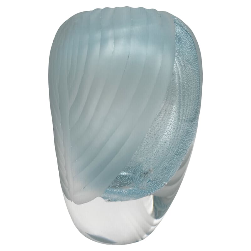 7" High Premium Contemporary Glass Vase in Light Blue