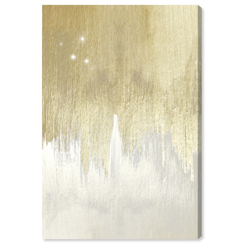 Wynwood Studio Canvas Abstract Golden White Starry Night Gold and Cream White Modern & Contemporary Wall Art Canvas Print