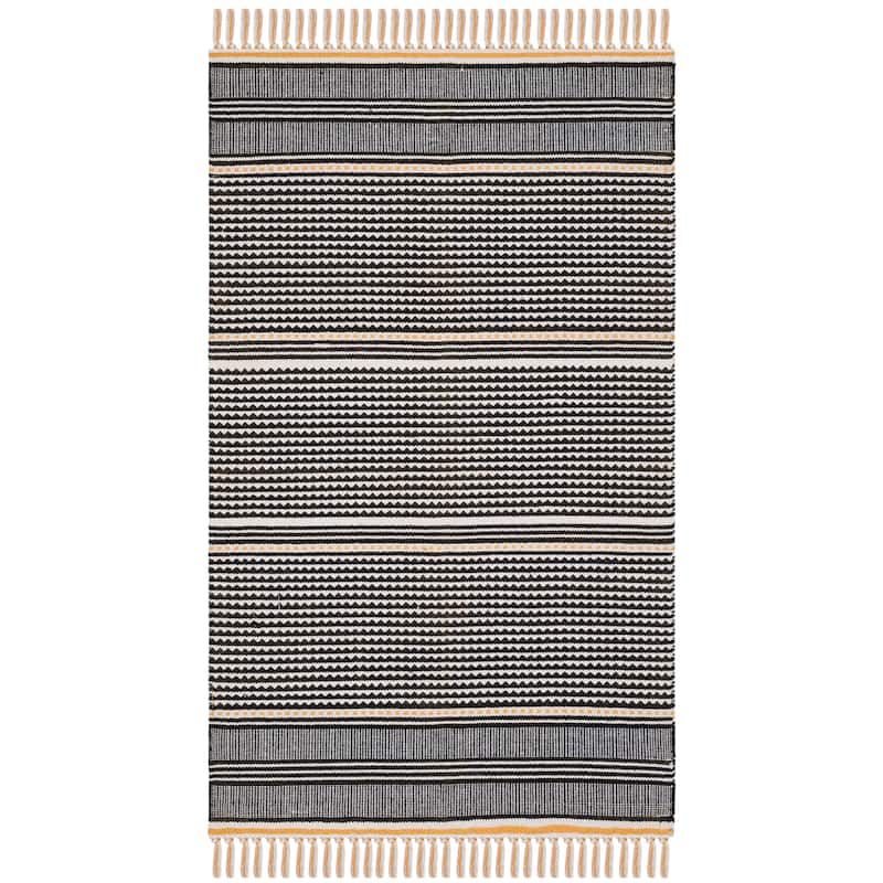 SAFAVIEH, Handmade Flatweave Montauk Susse Casual Cotton Rug - 3' x 5' - Gold/Multi