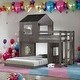 preview thumbnail 2 of 7, Simple Twin Over Full Wooden Bunk Bed Loft Bed With Ladder and Guardrails