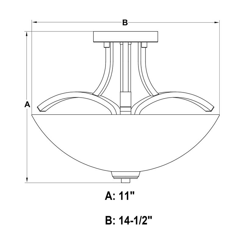 Vaxcel Lighting C0341 River Grove 3 Light 15" Wide LED Semi-Flush Bowl