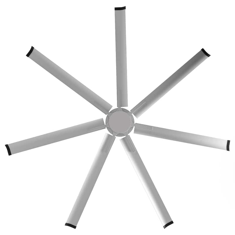 Ceiling Fan Modern 84" Industrial 7-Blade Silver Metal