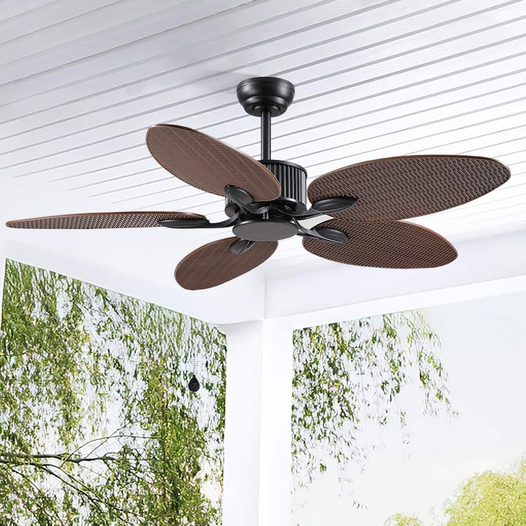 50 Inch Tropical Palm Tropical Indoor/Outdoor Ceiling Fan DC Motor Remote Control - 50 Inches