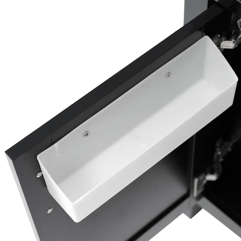 Elegant Bathroom Vanity with Ceramic Sink and Hidden Storage Drawer