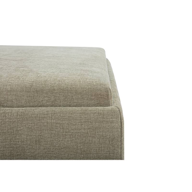 NADAAL STUDIOS Mirelda Ottoman, Flip-Top Upholstered Storage with Walnut-Look Tray Surface, Flecked Oat