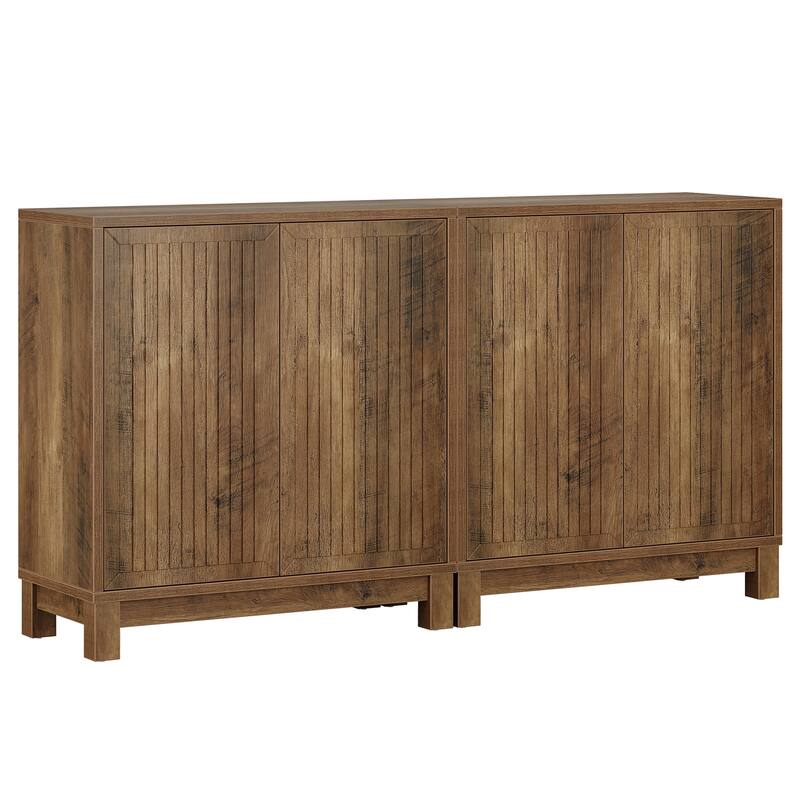 Wood Sideboard Buffet Cabinet, Coffee Bar Media TV Console Storage Cabinet for Living Room Dining Room Hallway