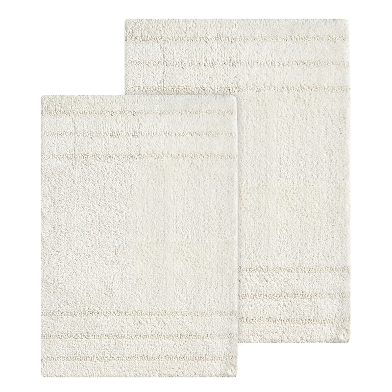 Anne Klein 2 Piece Reverie 100% Cotton Bath Rug Set