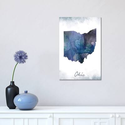 iCanvas "Ohio State Bluish" by WallDecorAddict Canvas Print
