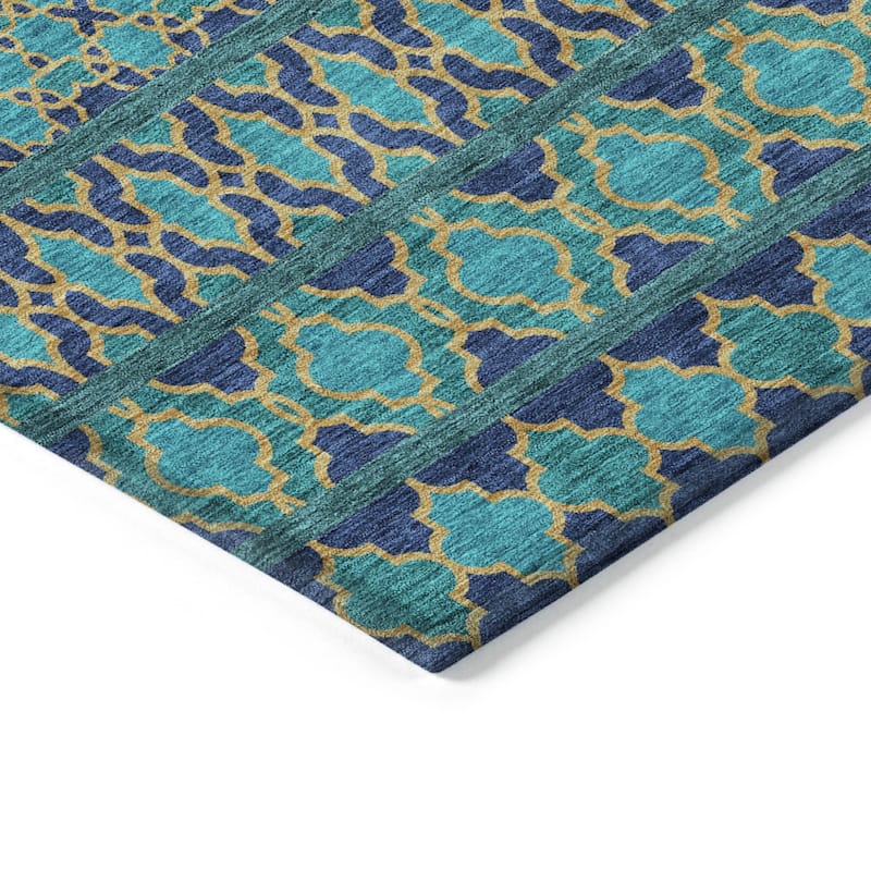 HomeRoots Quatrefoil Transitional Rectangle Outdoor Rug
