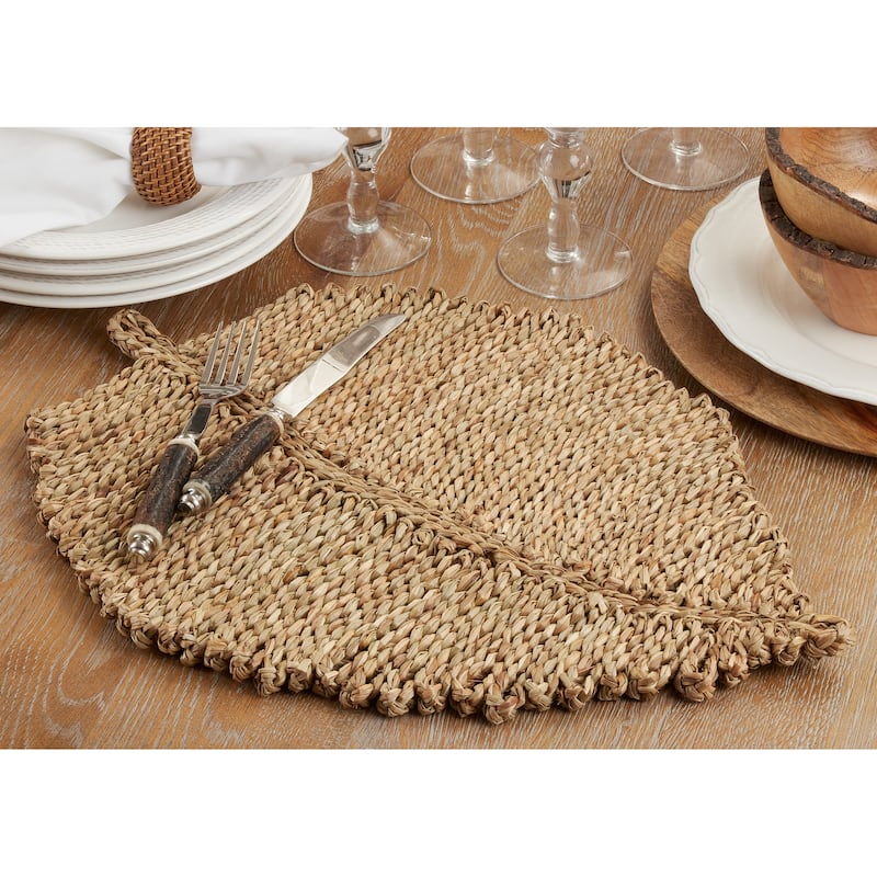Leaf Design Sea Grass Placemats (Set of 4)