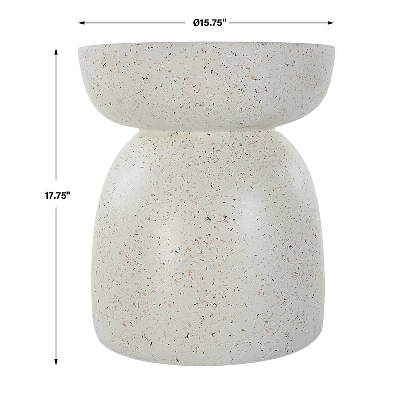 Solid End Accent Table - 17.75" - Matte White
