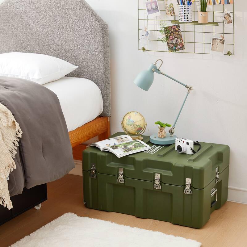 The Iron Brick® Trunk - Durable Footlocker on Wheels - Forest Green