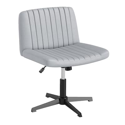 26" Wide Cross-Legged Chair with Linen Upholstery and Adjustable Height Rocking Swivel Function - 26" x 26" x 29.5"-34.5"