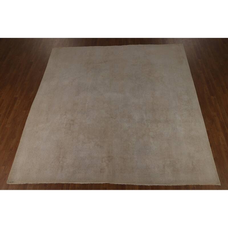 Mashad Persian Square Vintage Area Rug Hand-Knotted Wool Carpet - 9'8" x 9'10"