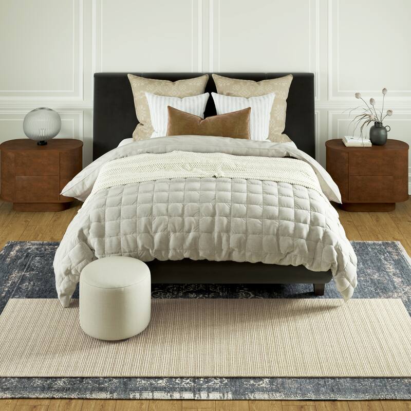 Haven Transitional Striped Handmade Wool Indoor Area Rug by Sevita - 2'6" x 8' - Beige