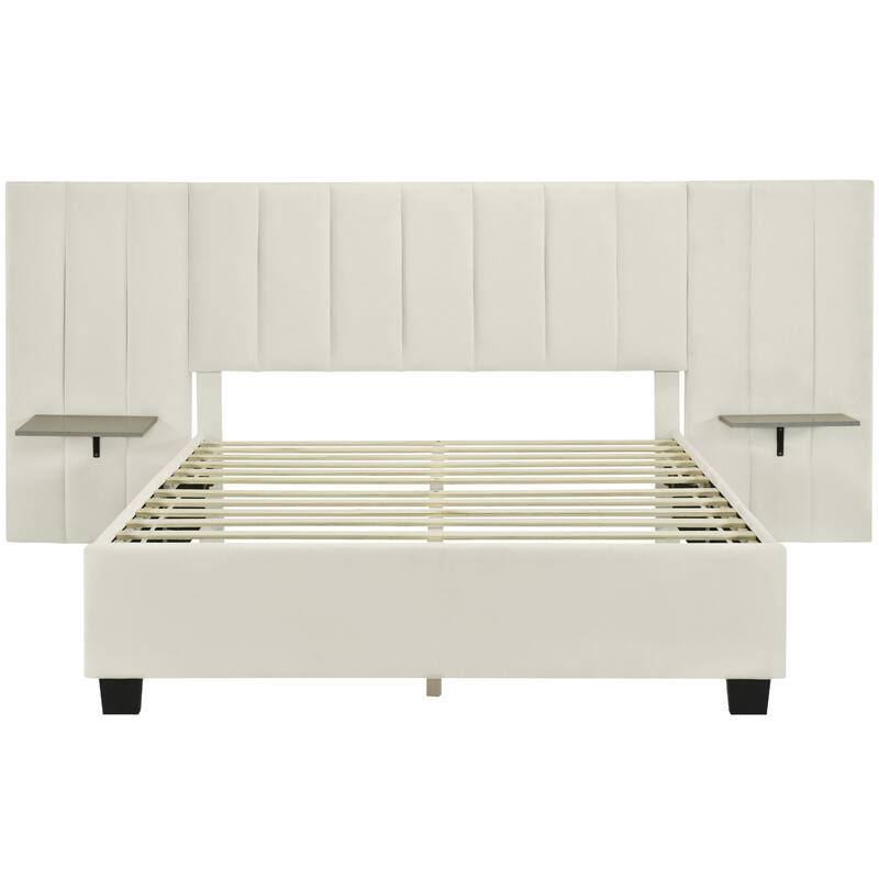 Velvet Upholstered Platform Bed
