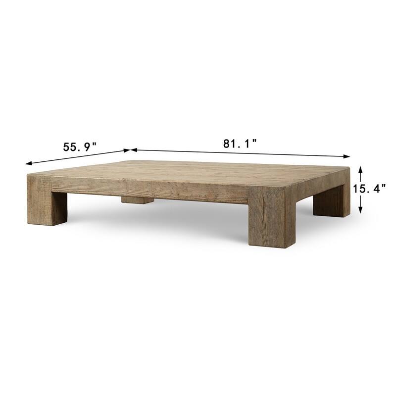Ravello Extra Large Coffee Table 81Wx56Dx17H Weathered Gray