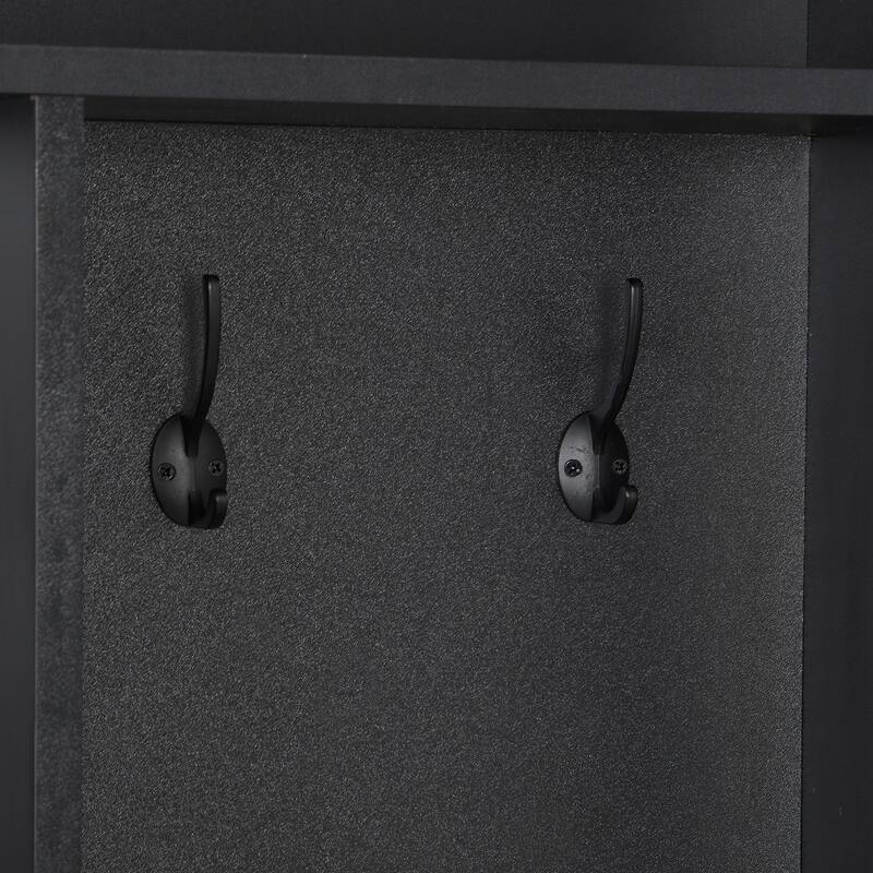 Wide Hall Tree with Storage Bench; Minimalist Shoe Cabinet & Coat Rack for Entryway, Mudroom