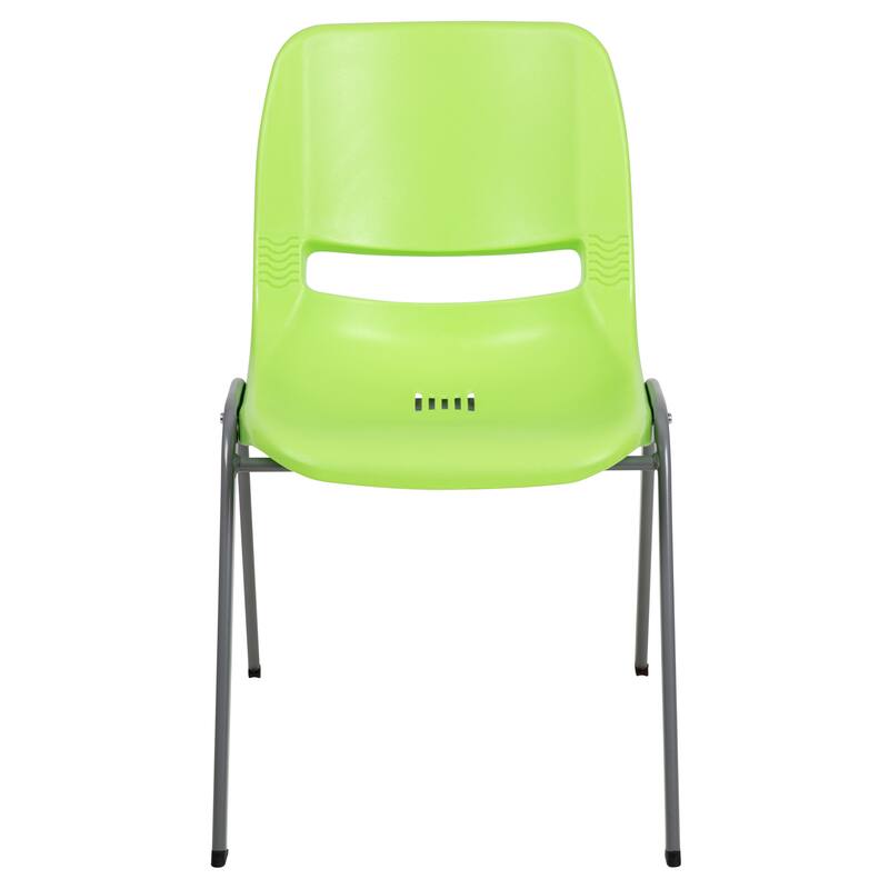 5 Pack 880 lb. Capacity Ergonomic Shell Stack Chair with Metal Frame - 23.5"D x 19.25"W x 32"H
