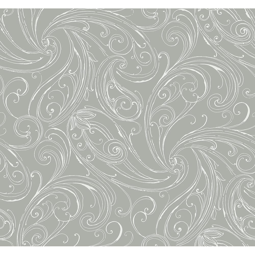 Seabrook Designs Linnet Paisley Scrolls Unpasted Wallpaper
