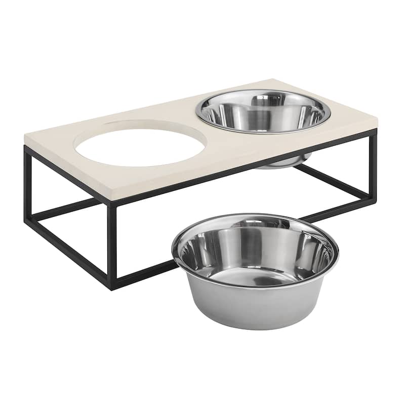 Dan Wood and Stainless steel Pet Bowl
