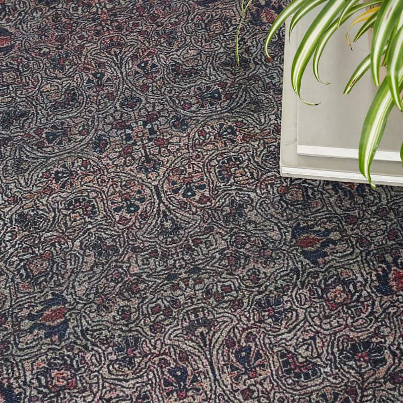 Brilliance Machine Washable Vintage Oriental Medallion Area Rug